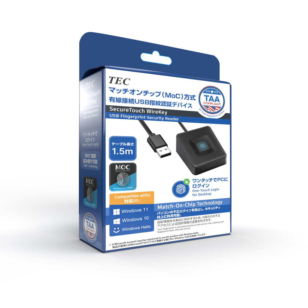<span>TE-FPA-CA1 Match-On-Chip USB Fingerprint Reader - SecureTouch WireKey Biometric Authentication Device</span>
 thumbnail 5