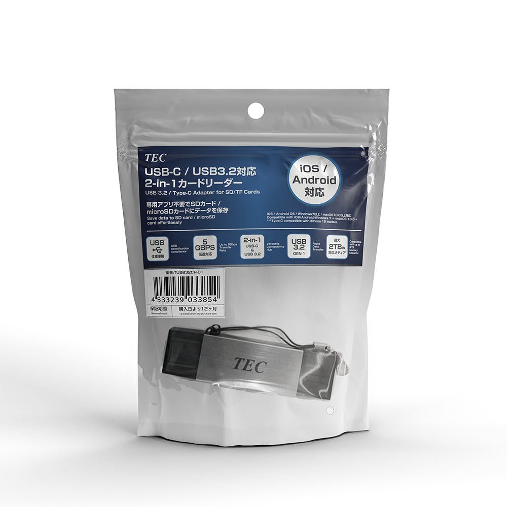 
<span>TUSB32CR-01 USB-C / USB3.2 Compatible 2-in-1 Card Reader</span>
 thumbnail 12