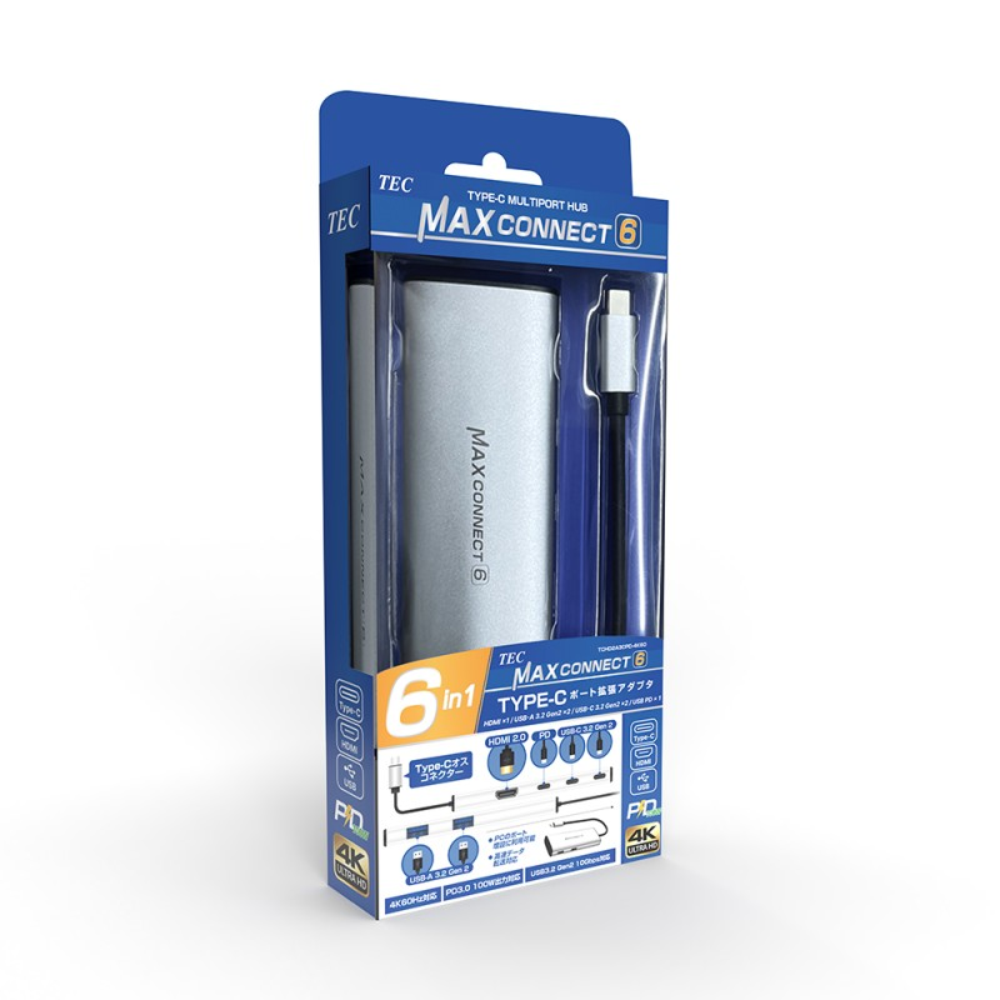 
<span>TCHD2A3CPD-4K60 MaxConnect 6-in-1 Type-C Hub, compatible with 4K60Hz</span>
 thumbnail 5