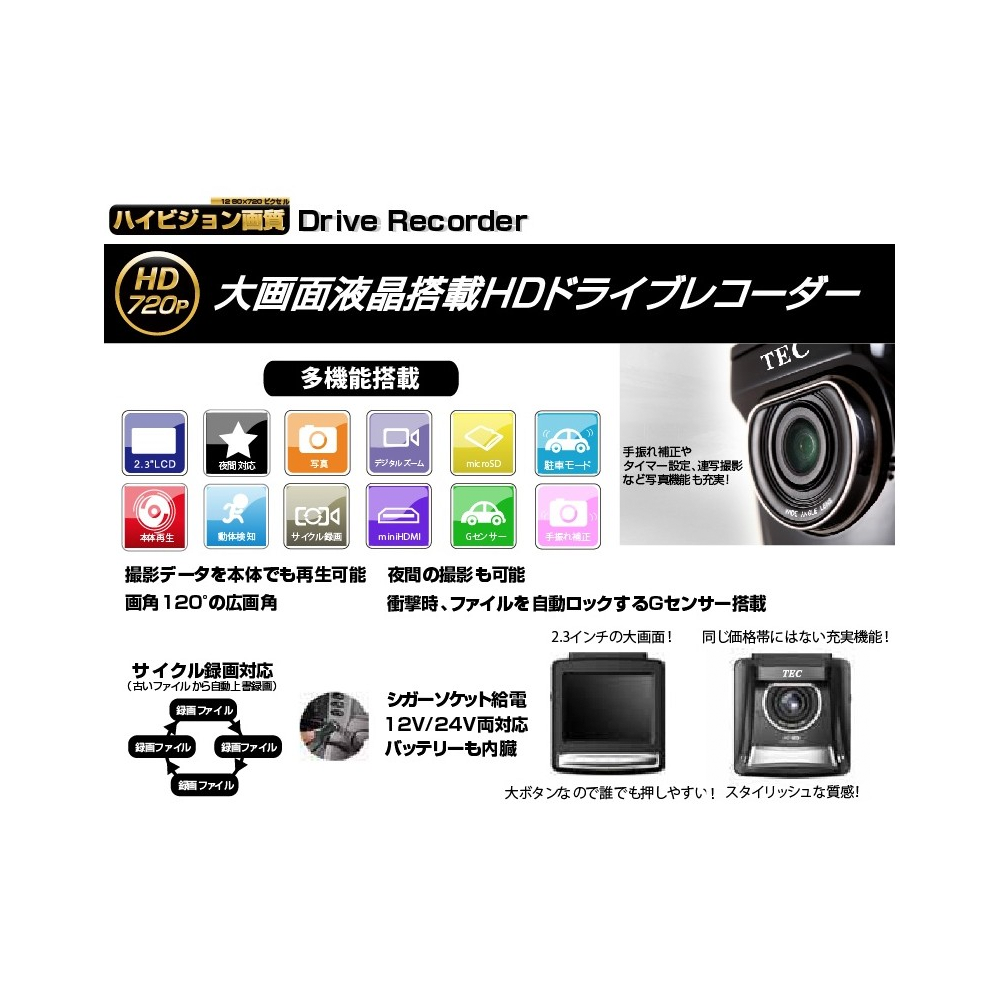 
<span>TECDVR720 ドライブレコーダー</span>
 thumbnail 5